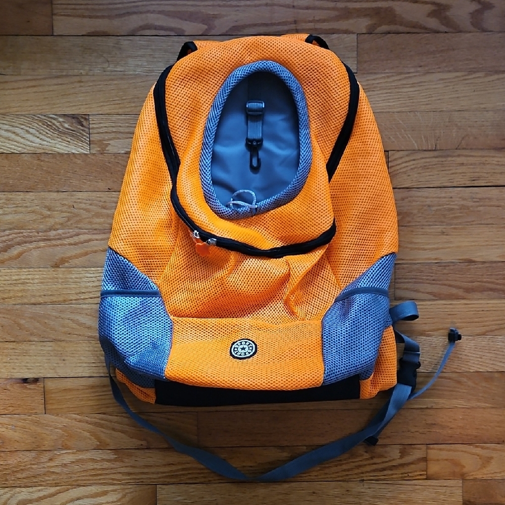 Orange and Gray Backpack Pet Carrier